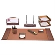 10-Piece Crocodile Embossed Leather Desk Set