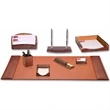 8-Piece Crocodile Embossed Leather Desk Set