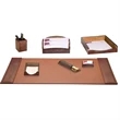 7-Piece Crocodile Embossed Leather Desk Set