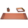 3-Piece Crocodile Embossed Leather Desk Set