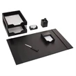 8 Piece Black Econo-Line Leather Desk Set