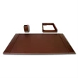 3-Piece Rustic Leather Desk Set