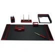 Rosewood & Leather 7Pc Desk Set