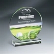 Golf Imprint Glass Circle on Clear Base - Large
