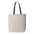 Q-Tees 11L Canvas Tote with Contrast-Color Handles