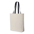 Q-Tees 11L Canvas Tote with Contrast-Color Handles