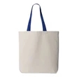 Q-Tees 11L Canvas Tote with Contrast-Color Handles