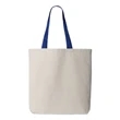 Q-Tees 11L Canvas Tote with Contrast-Color Handles