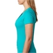 Ladies' CVC Deep V-Neck T-Shirt