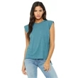 Ladies' Flowy Muscle T-Shirt with Rolled Cuff