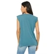 Ladies' Flowy Muscle T-Shirt with Rolled Cuff