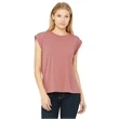 Ladies' Flowy Muscle T-Shirt with Rolled Cuff