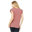 Ladies' Flowy Muscle T-Shirt with Rolled Cuff