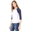 Ladies' Baby Rib 3/4-Sleeve Contrast Raglan T-Shirt