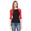 Ladies' Baby Rib 3/4-Sleeve Contrast Raglan T-Shirt