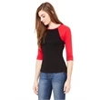 Ladies' Baby Rib 3/4-Sleeve Contrast Raglan T-Shirt