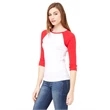 Ladies' Baby Rib 3/4-Sleeve Contrast Raglan T-Shirt