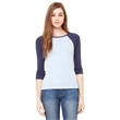 Ladies' Baby Rib 3/4-Sleeve Contrast Raglan T-Shirt