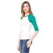 Ladies' Baby Rib 3/4-Sleeve Contrast Raglan T-Shirt