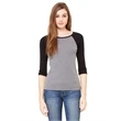 Ladies' Baby Rib 3/4-Sleeve Contrast Raglan T-Shirt