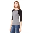 Ladies' Baby Rib 3/4-Sleeve Contrast Raglan T-Shirt