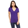 Ladies' Jersey Short-Sleeve Deep V-Neck T-Shirt