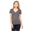 Ladies' Jersey Short-Sleeve Deep V-Neck T-Shirt