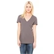 Ladies' Jersey Short-Sleeve Deep V-Neck T-Shirt