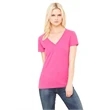 Ladies' Jersey Short-Sleeve Deep V-Neck T-Shirt