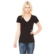 Ladies' Jersey Short-Sleeve Deep V-Neck T-Shirt