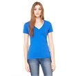 Ladies' Jersey Short-Sleeve Deep V-Neck T-Shirt