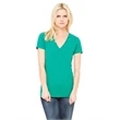 Ladies' Jersey Short-Sleeve Deep V-Neck T-Shirt