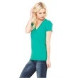 Ladies' Jersey Short-Sleeve Deep V-Neck T-Shirt