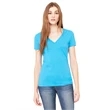 Ladies' Jersey Short-Sleeve Deep V-Neck T-Shirt