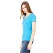 Ladies' Jersey Short-Sleeve Deep V-Neck T-Shirt