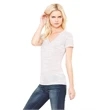 Ladies' Jersey Short-Sleeve Deep V-Neck T-Shirt