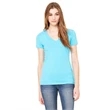Ladies' Jersey Short-Sleeve Deep V-Neck T-Shirt