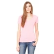 Ladies' Jersey Short-Sleeve Deep V-Neck T-Shirt