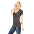 Ladies' Jersey Short-Sleeve Deep V-Neck T-Shirt