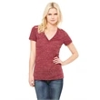 Ladies' Jersey Short-Sleeve Deep V-Neck T-Shirt
