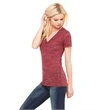 Ladies' Jersey Short-Sleeve Deep V-Neck T-Shirt