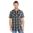 Men's Short-Sleeve Plaid Pattern Woven Shirt