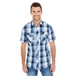 Men's Short-Sleeve Plaid Pattern Woven Shirt