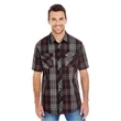 Men's Short-Sleeve Plaid Pattern Woven Shirt