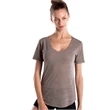 Ladies' Scalloped Hem Short-Sleeve Scoop Neck