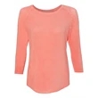 J. America Women's Oasis Wash Three-Quarter Sleeve T-Shirt