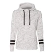 J. America Women's Melange Fleece Striped-Sleeve Hooded S...