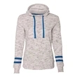 J. America Women's Melange Fleece Striped-Sleeve Hooded S...