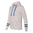J. America Women's Melange Fleece Striped-Sleeve Hooded S...