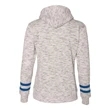 J. America Women's Melange Fleece Striped-Sleeve Hooded S...